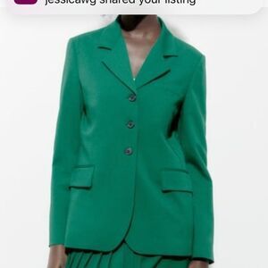 Zara Women's Emerald Green Suit Jacket